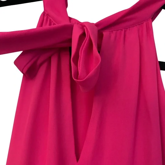 Vision USA Hot Pink Halter Neck Tie Back Open Back Mini Dress D1128 Pink L - Picture 6 of 6